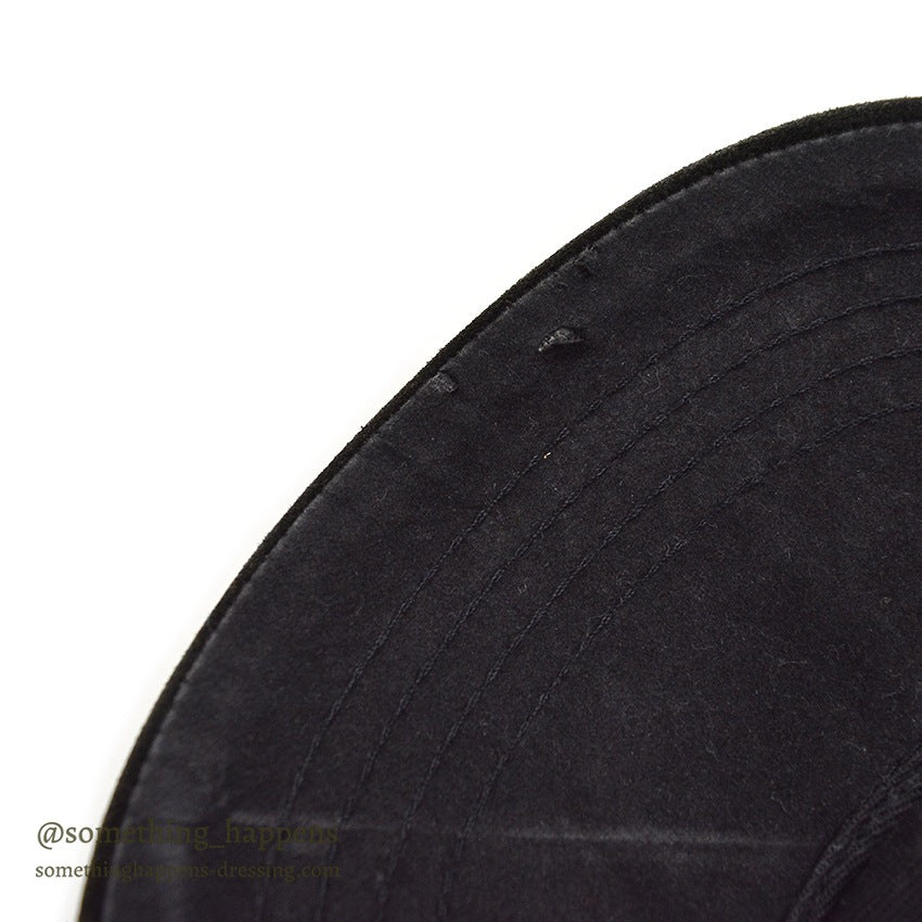 1990's EDDIE BAUER QUILTED CORDUROY CAP / BLACK...