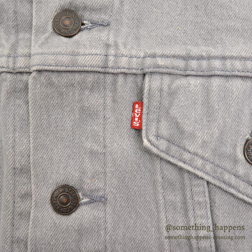 1980's Levi's 70506-0257 DENIM JACKET / GRAY... 44R