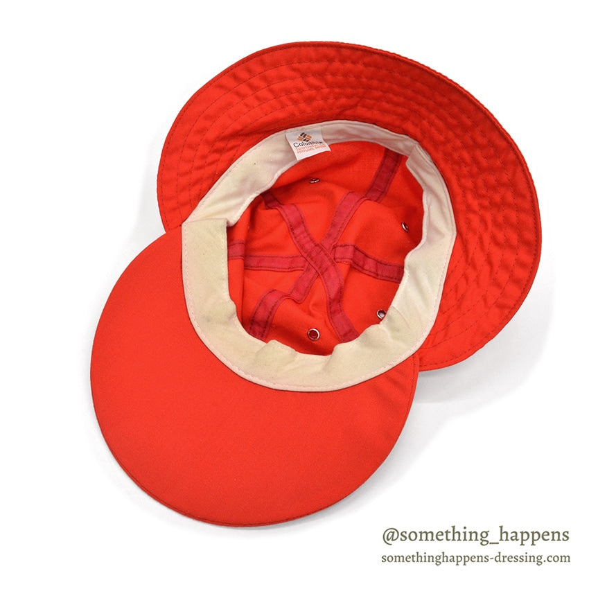 1980's COLUMBIA WIDE BILL CAP WITH SUN VISOR / RED...