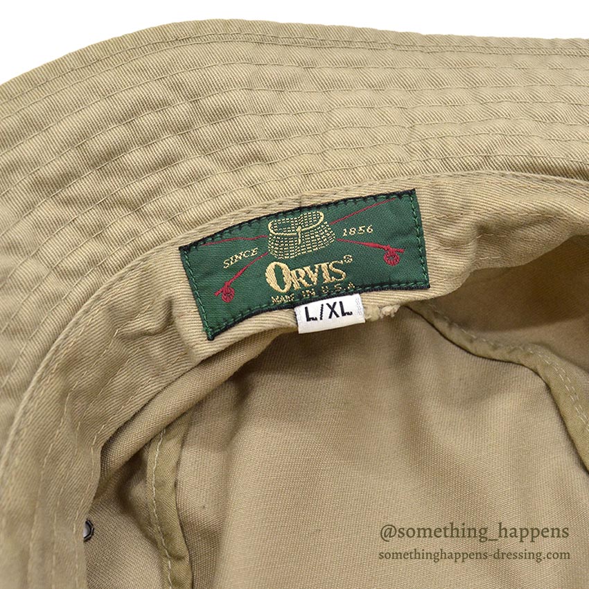 1990's ORVIS DOG EMBROIDERY HAT / TAN... L/XL