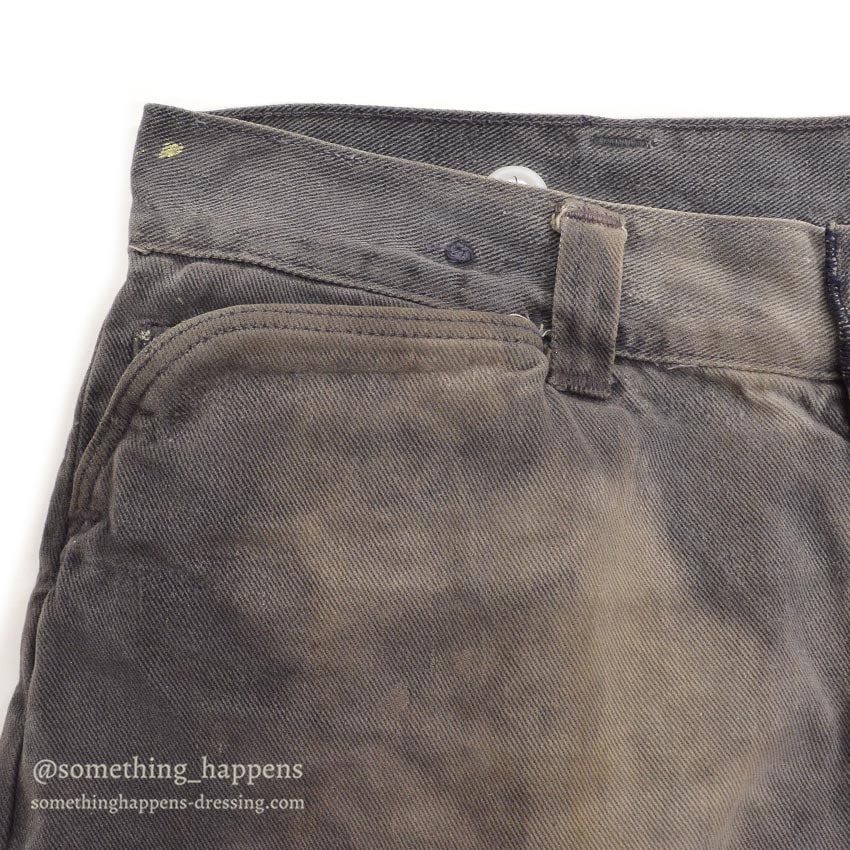 1960's UNKNOWN BLACK FADED FRISCO PANTS ... W32/L27