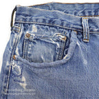 1960's LEVI'S 501 BIGE PATCHWORK / PERSONALIZED REPAIR ... W37/L29