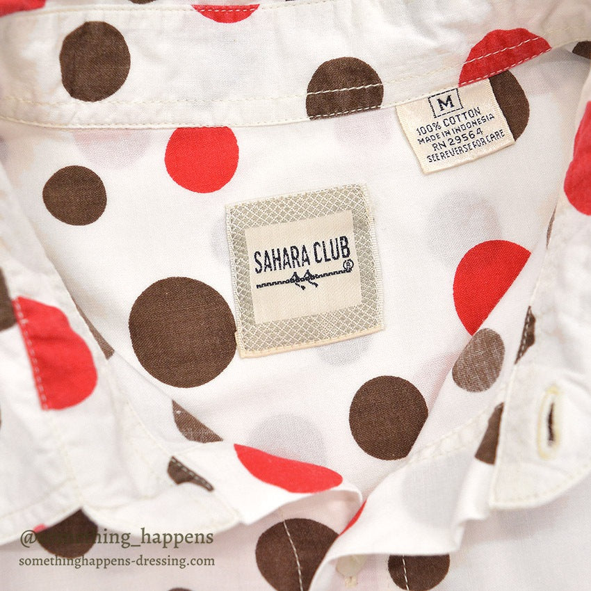 1990's SAHARA CLUB POLKA DOTS S/S SHIRT ... M