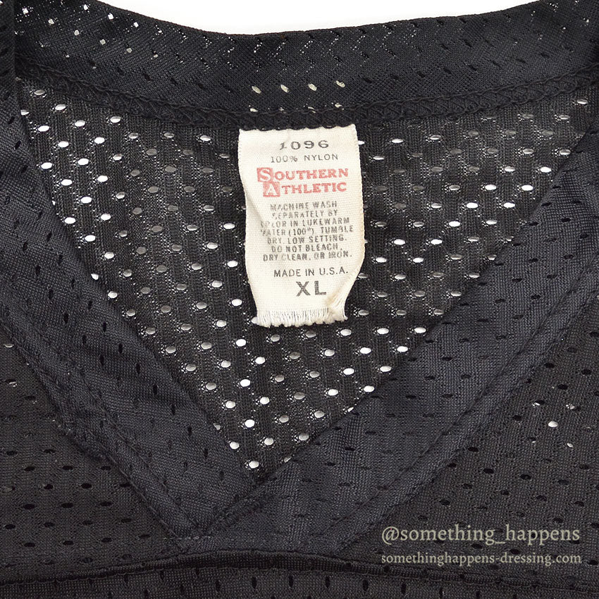 1960's SOUTHERN ATHLETIC FOOTBALL MESH JERSEY / BLACK ... XL