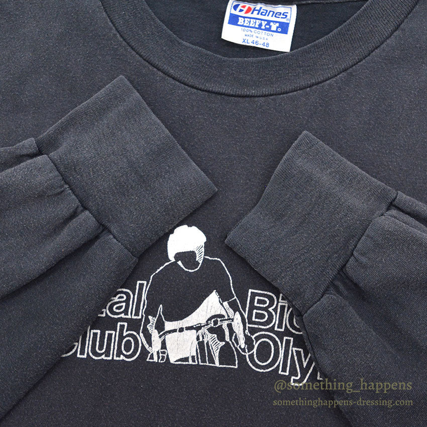 1980's~ HANES CAPITAL BICYCLING CLUB OLYMPIA L/S T-SHIRT / CUSTOMIZED POCKETS ... XL