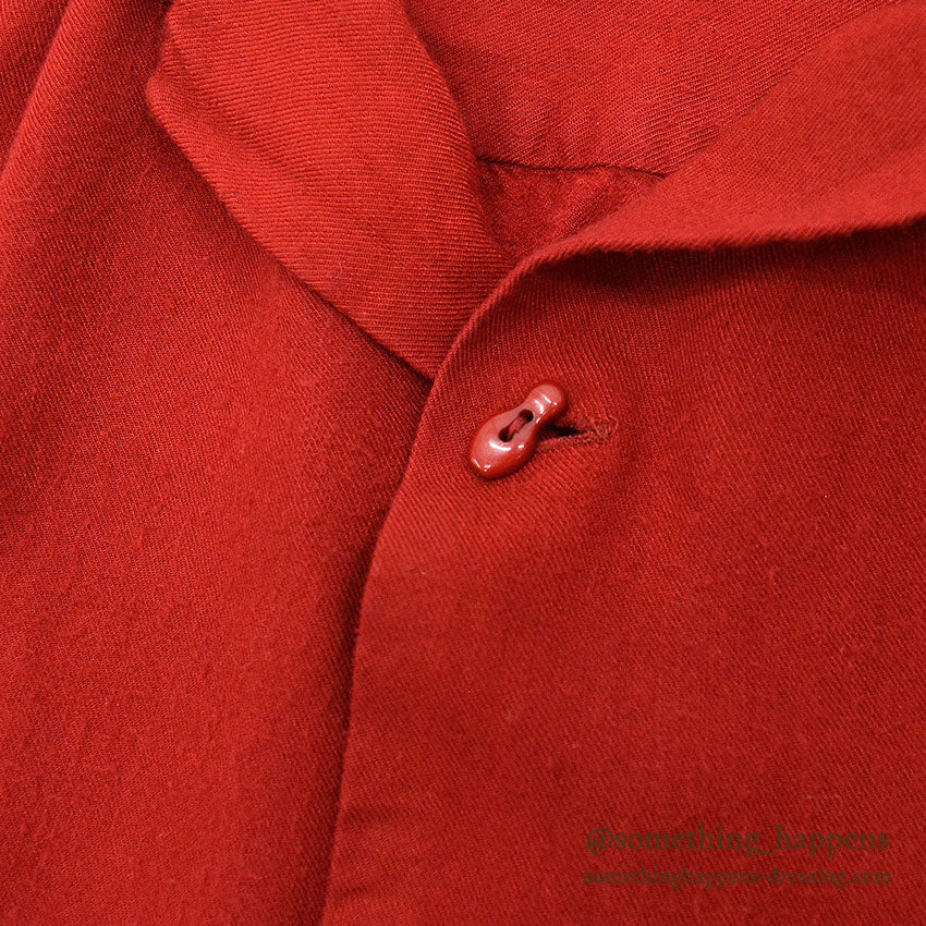 1960's TWO-TONE EMBROIDERY BOWLING RAYON SHIRT / UNIQUE BOWLING PIN BUTTON ...