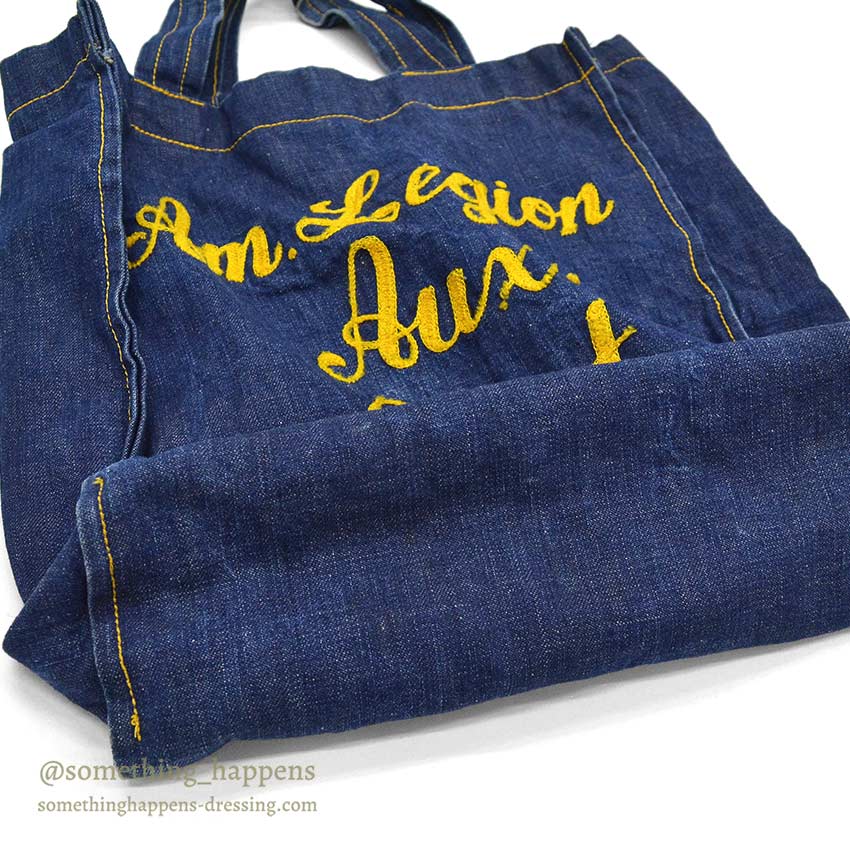 1960's~ Am. Legion Aux. Unit195 EMBROIDERY DENIM BAG ...
