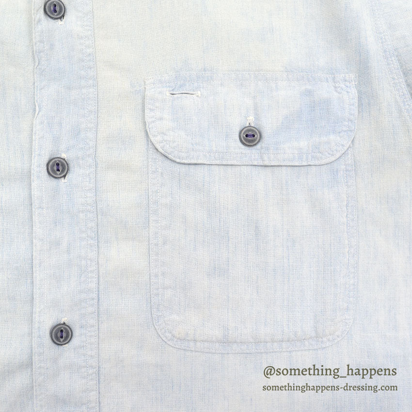 1960's SEARS CHAMBRAY SHIRT / SUPER FADED ...