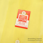 1950's~ DEADSTOCK DU PONT NYLON SEERSUCKER S/S SHIRT / LEMON YELLOW ... M