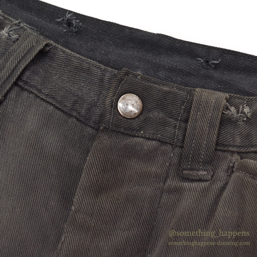 1930's BLACK FRISCO PANTS BACKLE BACK / HEAVY COTTON... W31/L29