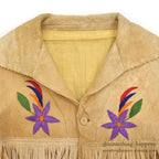 1920's~ NATIVE AMERICAN EMBROIDERY FRINGE ELK LEATHER JACKET / Extremely Rare ...