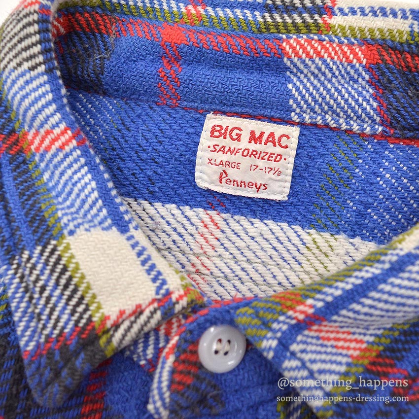 1960's BIG MAC HEAVY FLANNEL VEST / CUT OFF ... XL