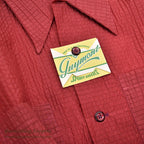 1950's DEADSTOCK GUYMONT DARK RED NYLON SHIRT ... L