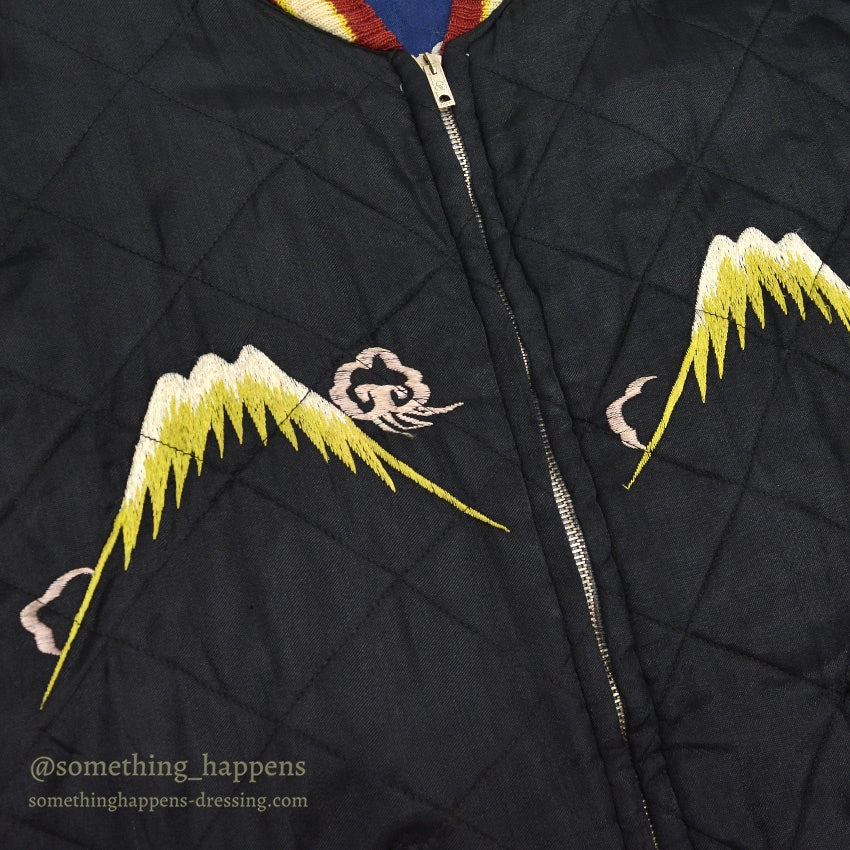 1950s JAPAN SOUVENIR JACKET (Sukajan) - Tiger Face, Mount Fuji, Eagle, Mitsuwa Zipper...