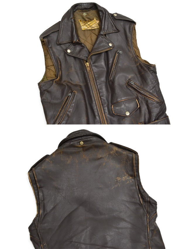 70's Schott 'PERFECTO' ONESTAR RIDERS CUT OFF BROWN