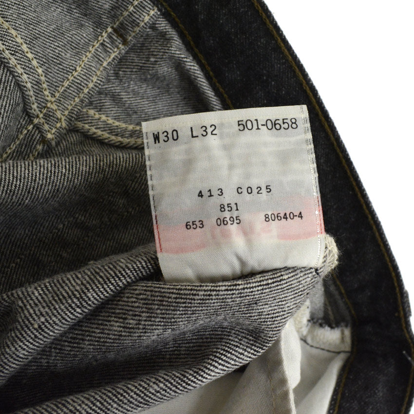 90's デッドストック Levi's 501 ブラックデニム ... W30×L32