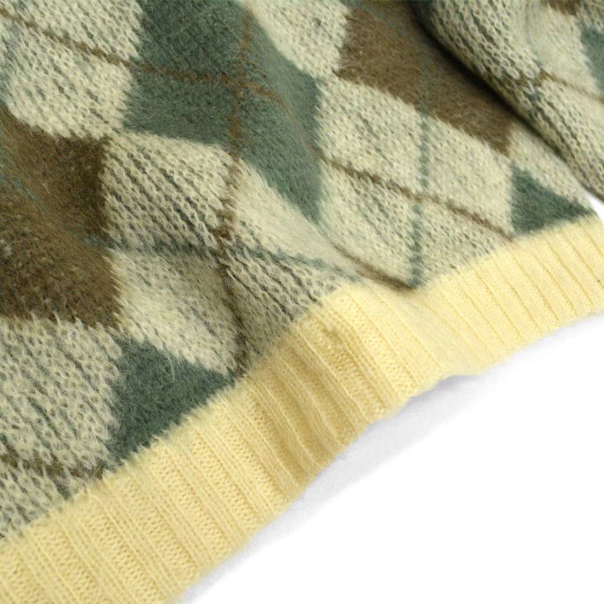 60's Jantzen Mohair Argyle V-Neck... L