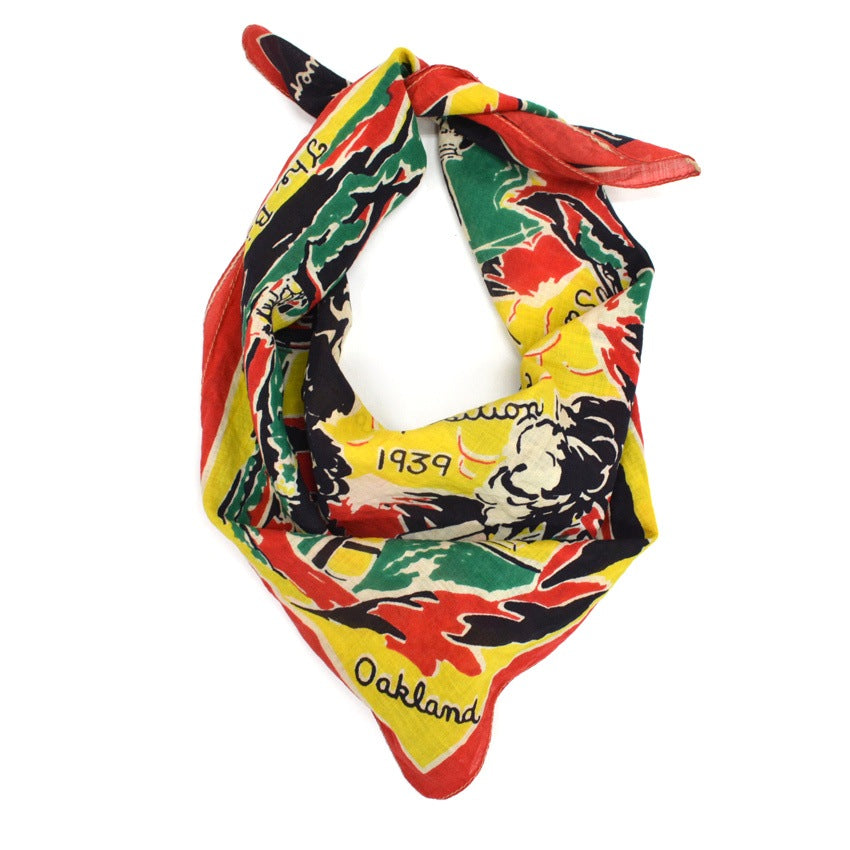 30's San Francisco World's Fair Advertising Bandana...