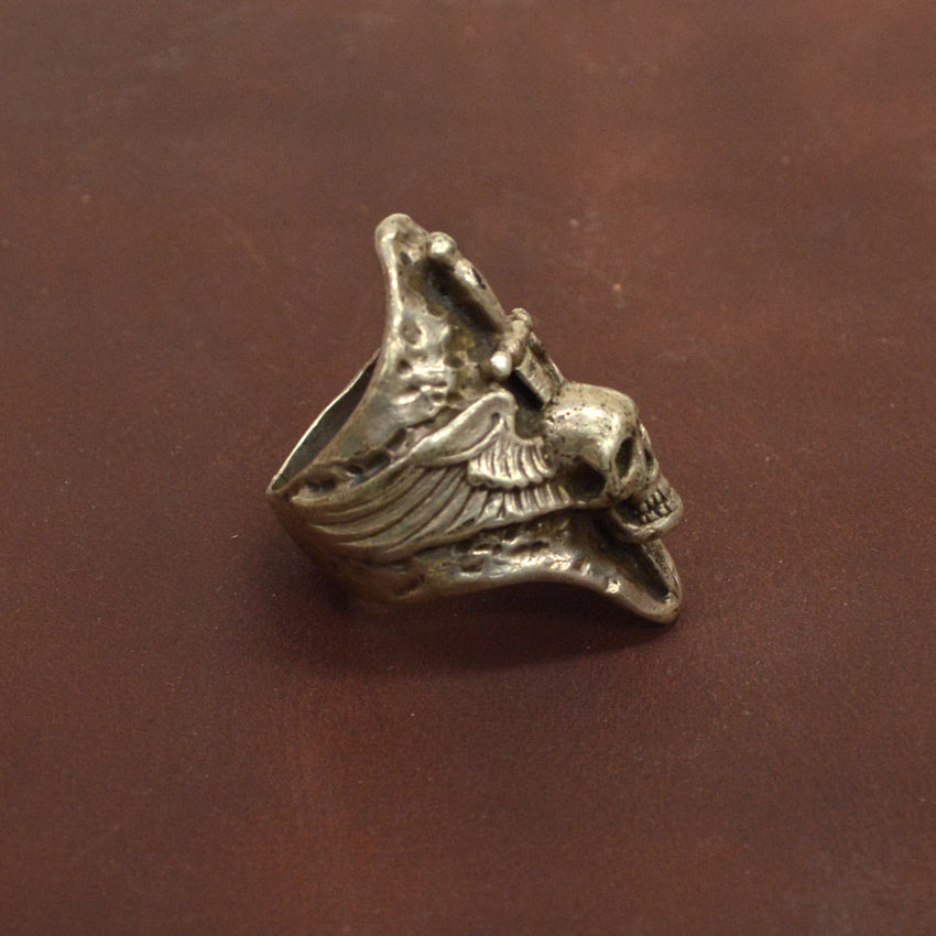 40's~ Skull pilot wings ring ... No. 18