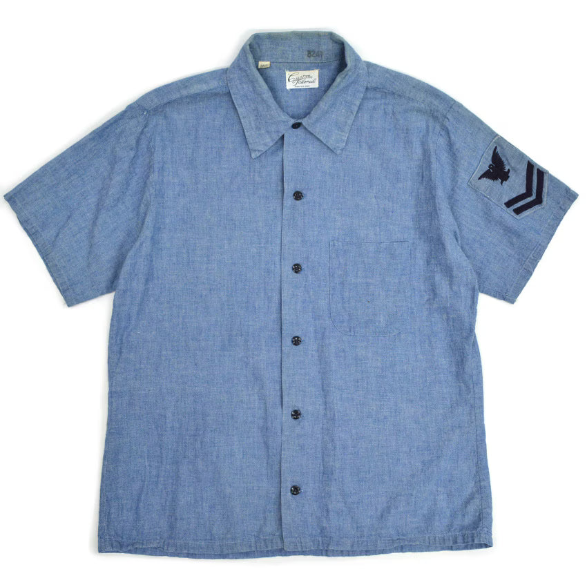 60's US Navy 'Custom Tailored' Chambray Shirt...