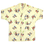 60's Sportswear Black Print Italian Collar Aloha Shirt...