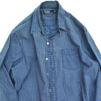 Polo by Ralph Lauren 'Indigo Calico' Chin Strap Gusseted Shirt... M