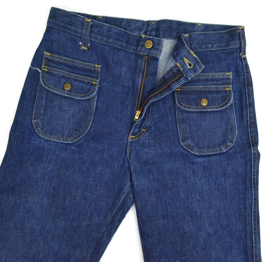 70's Lee 244-1347 デニムブッシュパンツ ストレート 濃紺 ...W34×L32