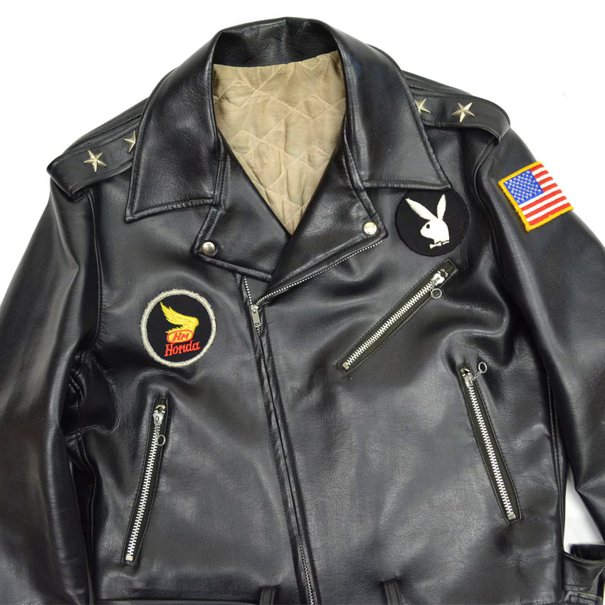 50's Vinyl Leather Two Star Double riders Jacket... 40