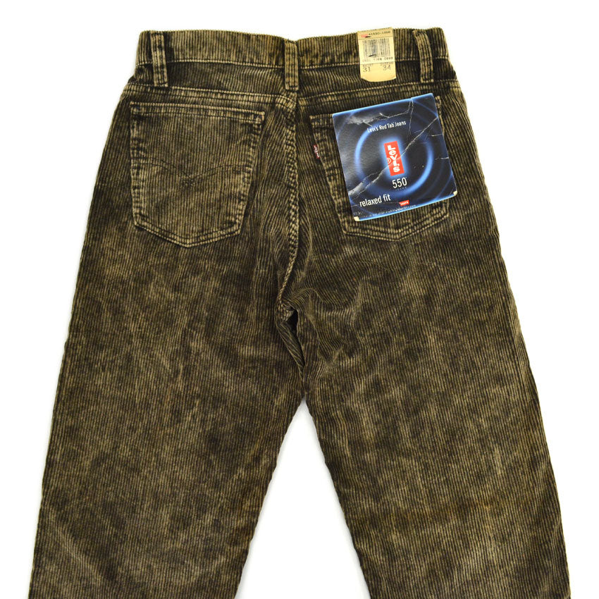 90's Deadstock Levi's 550 'relaxed fit' charcoal black corduroy pants...W31×L34