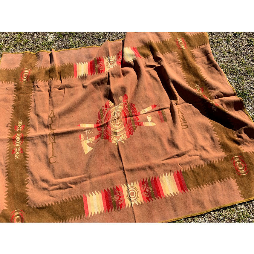 c.1920's~ PENDLETON 'ATLANTIC INDIANS' WOOL BLANKET... 152cm×191cm