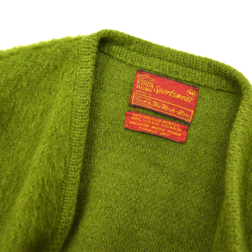 60's Sears Matcha Mohair Cardigan... M Mint