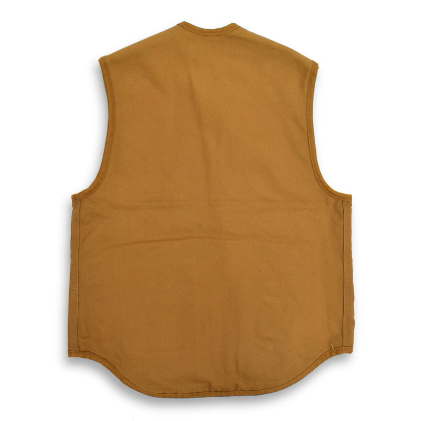 70's Deadstock Carhartt Brown Duck Vest with Boa... M