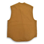 70's Deadstock Carhartt Brown Duck Vest with Boa... M