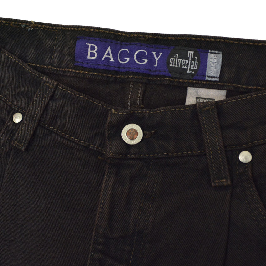 90's Deadstock Levi's silver Tab 'BAGGY' Black Denim Pants... 34×30