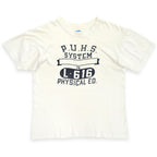 70's Champion Bar Tag Black x White Discharge Print T-Shirt with some distressing... L