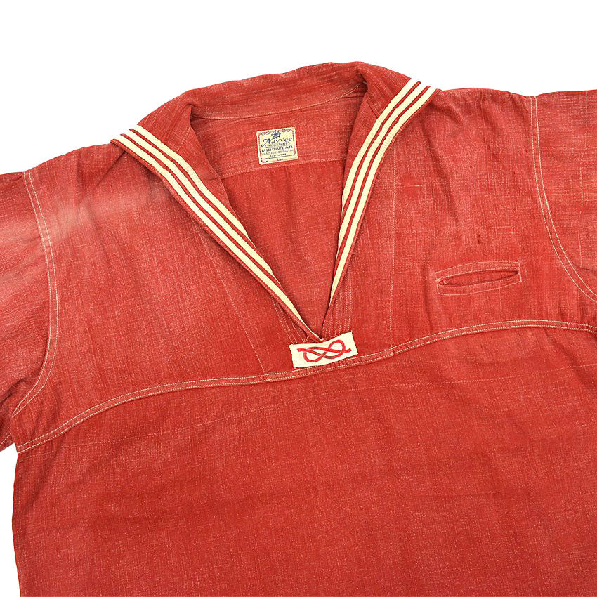 20's Nayvee MIDDIWEAR Red Chambray Sailor Jacket...