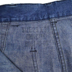 ~60's USNAVY DUNGAREES BLEACHED INDIGO DENIM TROUSERS...