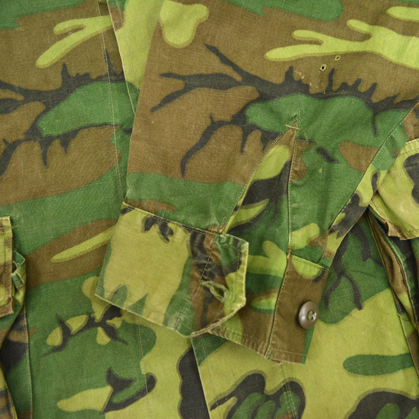 60's US ARMY ERDL Early Non-Ripstop Jungle Fatigue Jacket ... LR