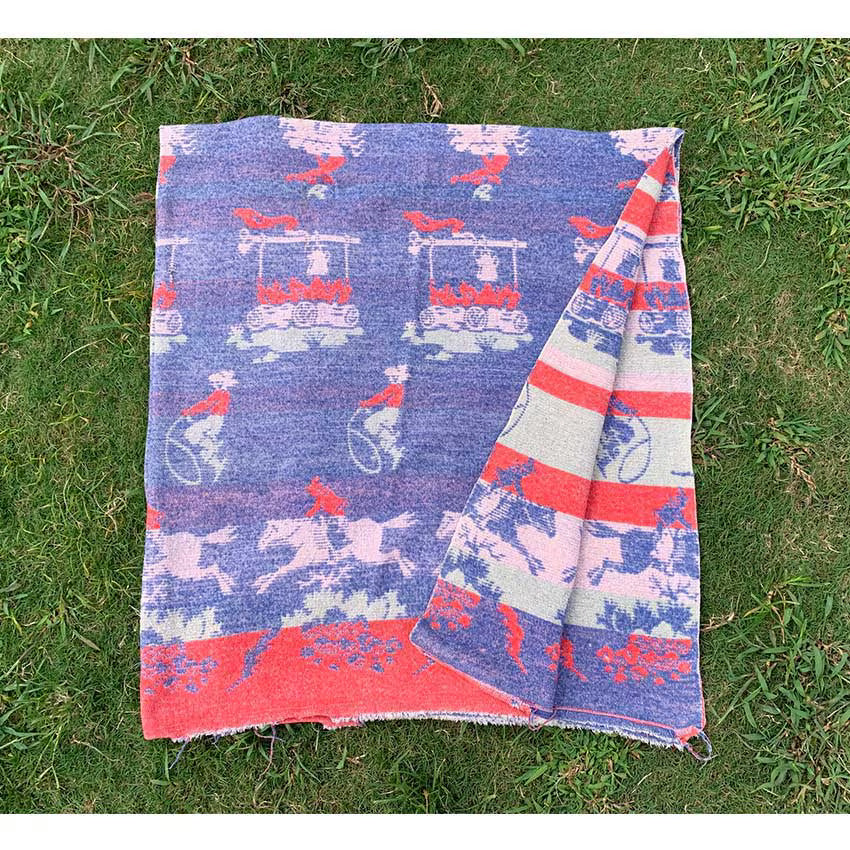 Circa 1950's Old Southwest Cotton Camp Blanket Cowboy... 167cm×150cm
