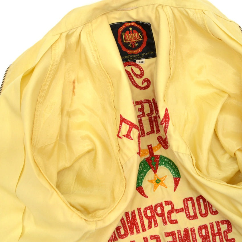 ~60's CAMPUS 6-tier embroidered Shriner jacket... M-LONG