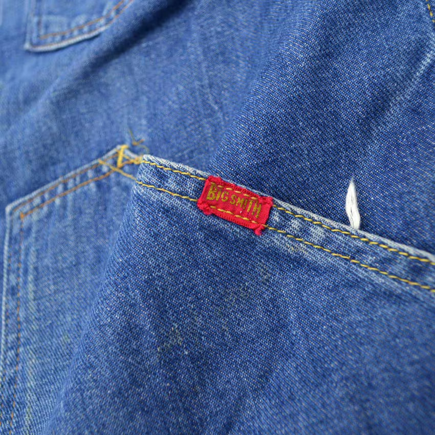 60's BIG SMITH Buckaroo Denim Jacket Orange Boa HIGE... 40