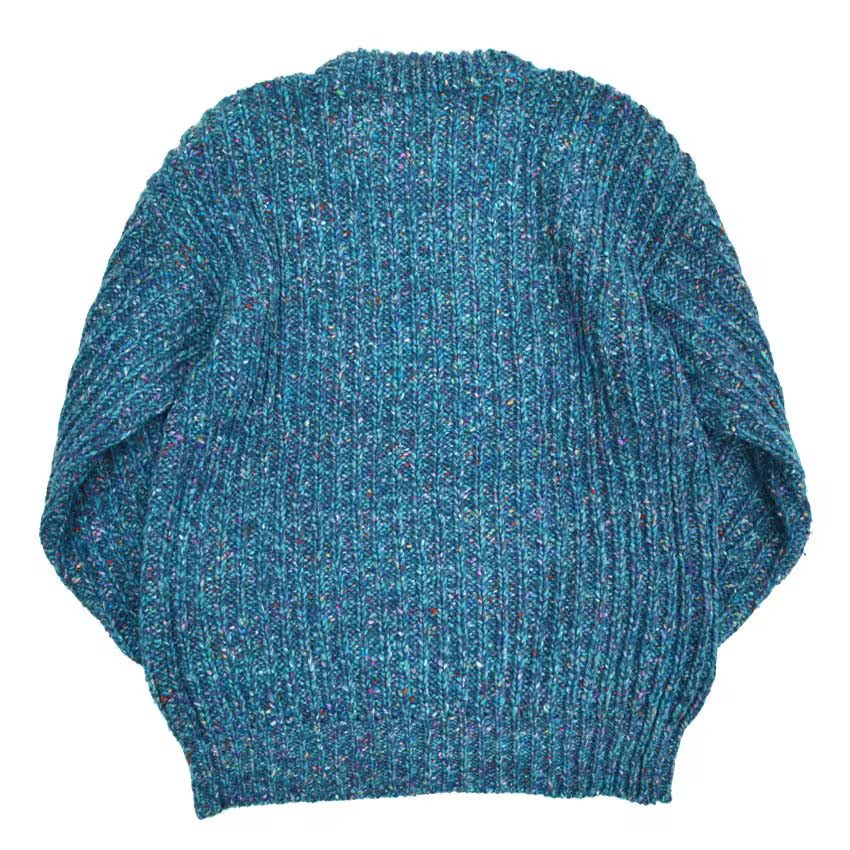 80s LAND'S END Irish-made marble-colored hand-knitted sweater...