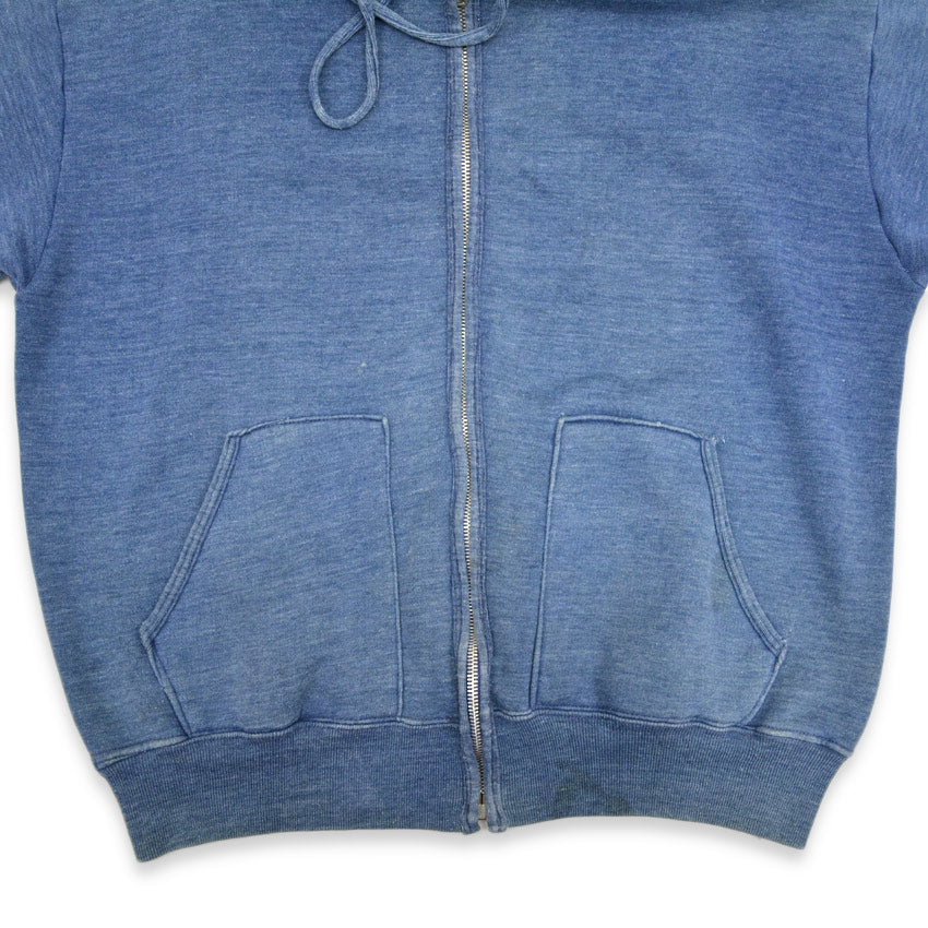 ~70's Faded Color Sweat Zip Up Hoodie with Separate Pockets...