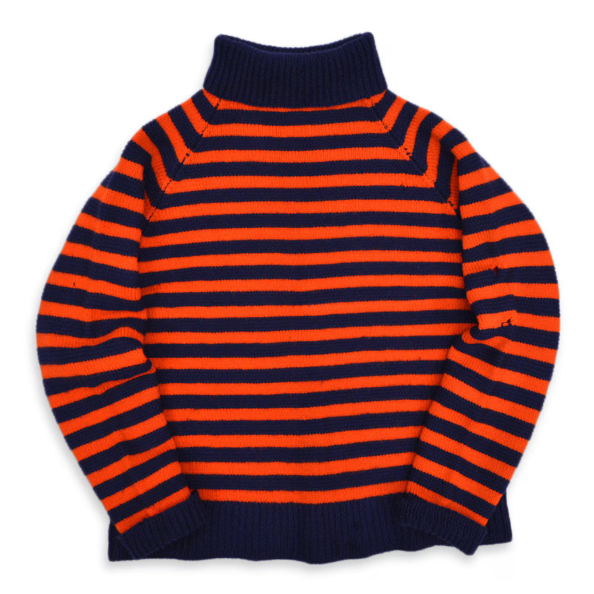 50's〜 OLD BORDER TURTLE WOOL SWEATER ORANGE × NAVY ...