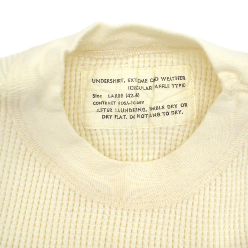 1960's USNAVY EXTREME COLD WEATHER CIRCULAR WAFFLE UNDERSHIRT ... L