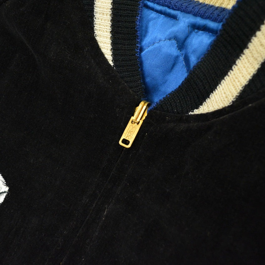 1950s THULE GREENLAND SOUVENIR JACKET (Sukajan, black velvet)...