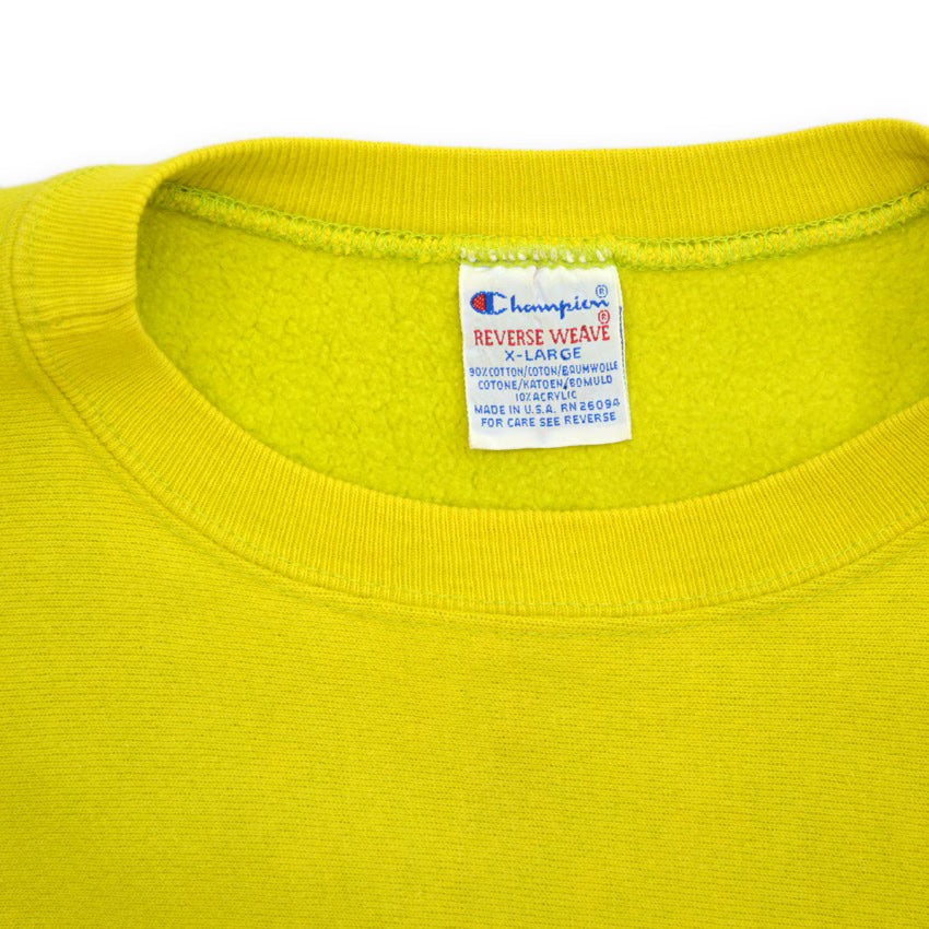 1990's Champion Reverse Weave Acid Green...XL