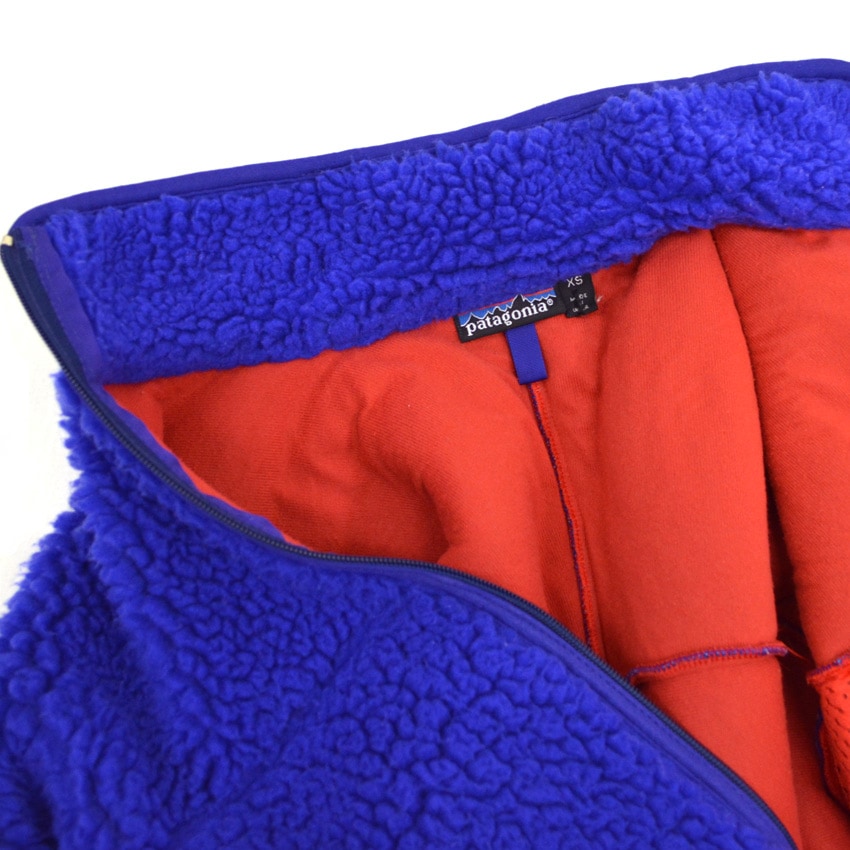 1990's PATAGONIA DEEP PILE CLASSIC RETRO CARDIGAN COBALT ... XS