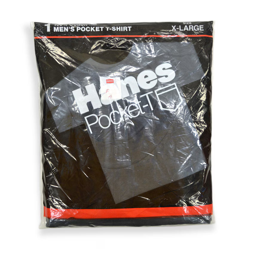 1986' Deadstock Hanes Pocket-T Black... XL
