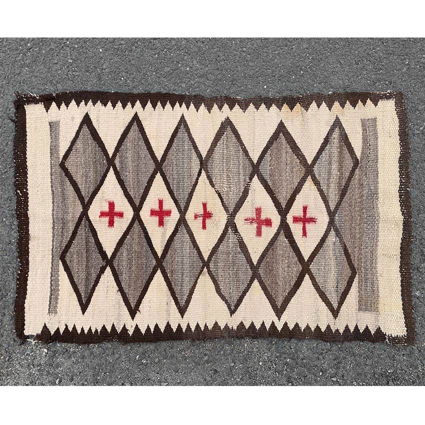 c.1920's Navajo Rug Diamond Cross Pattern...